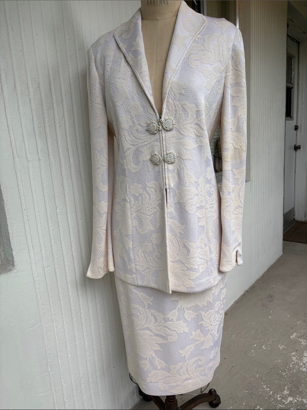 St. John evening Winter White suit vintage